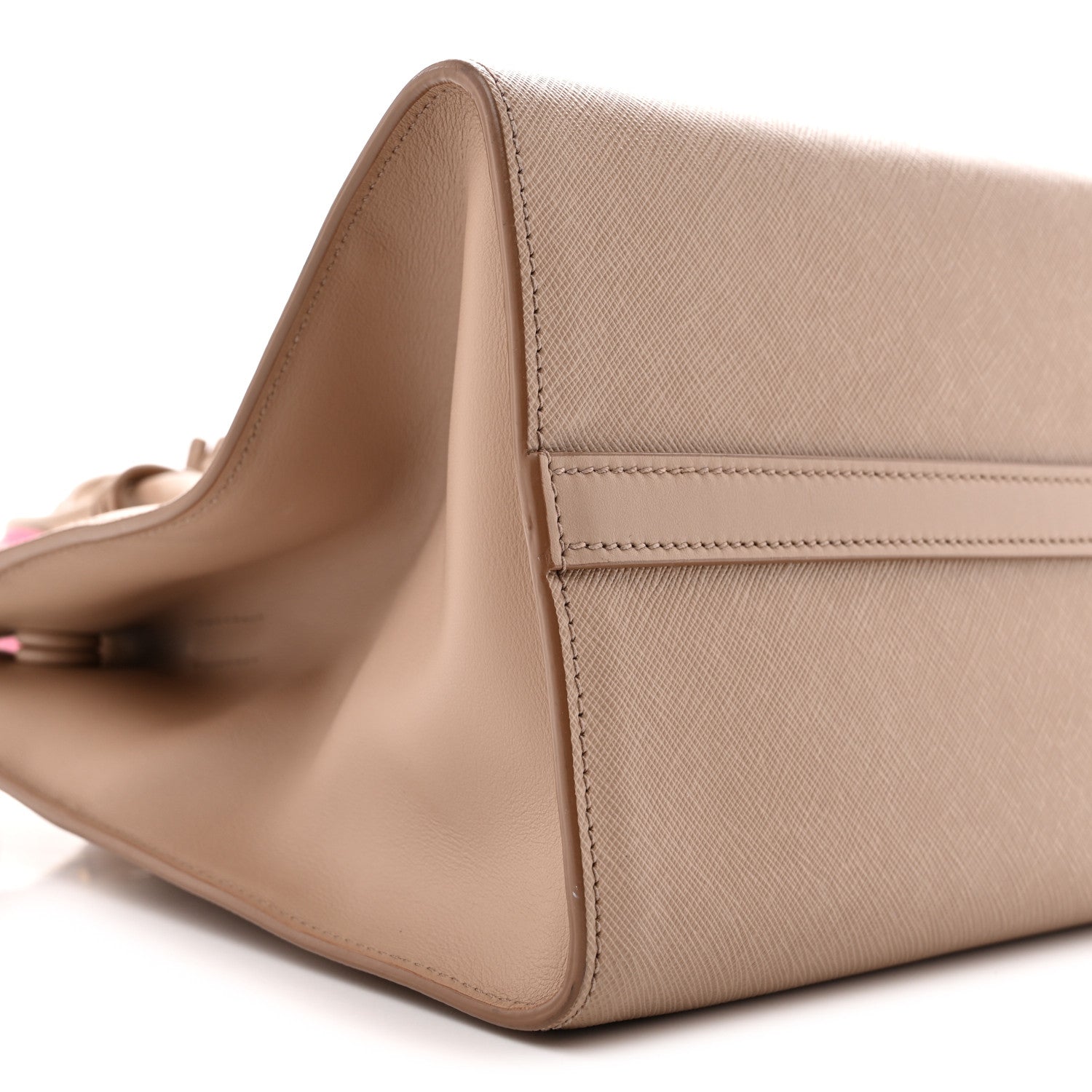 Prada Saffiano City Calfskin Greche Medium Paradigme Bag Cammeo Begonia 7 of 9