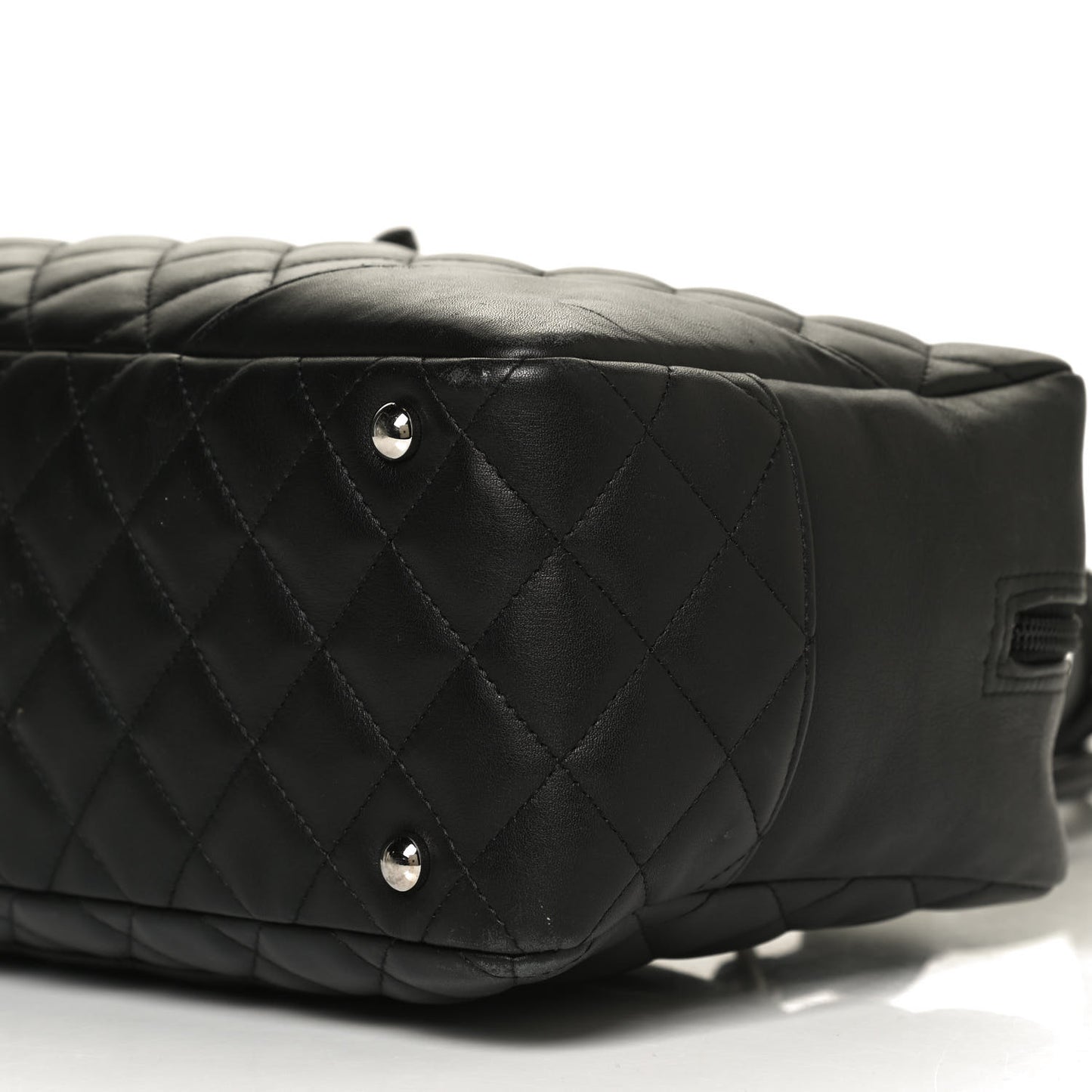 Calfskin Quilted Large Cambon Bowler Black