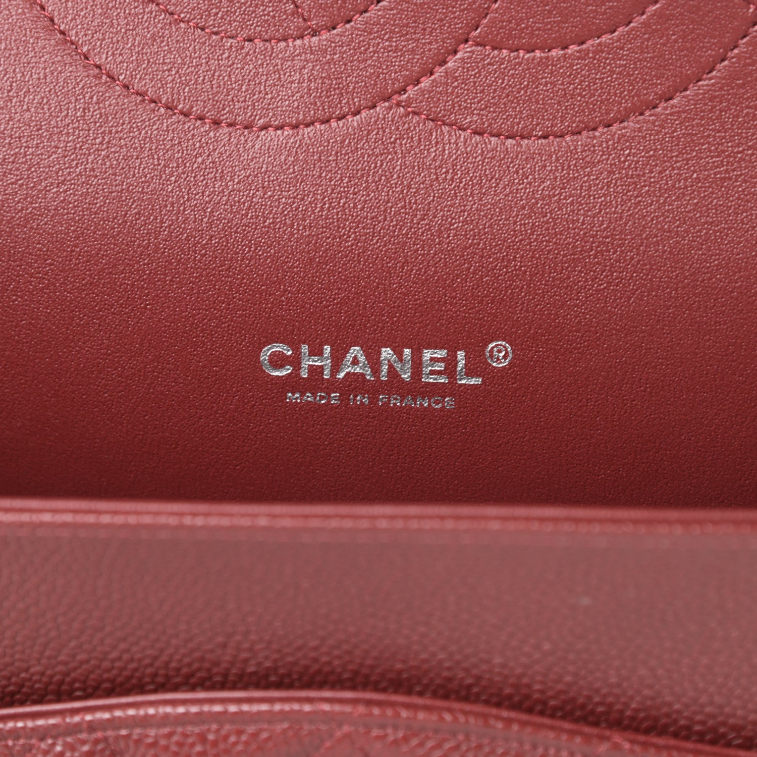 Chanel Caviar Quilted Maxi Double Flap Dark Red 6 of 11