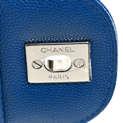Chanel Caviar Chevron Quilted Jumbo Double Flap Blue 7 of 11