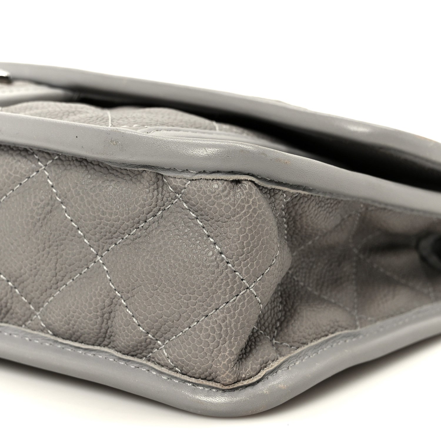 Chanel Caviar Quilted Medium French Riviera Flap Light Grey 11 of 11