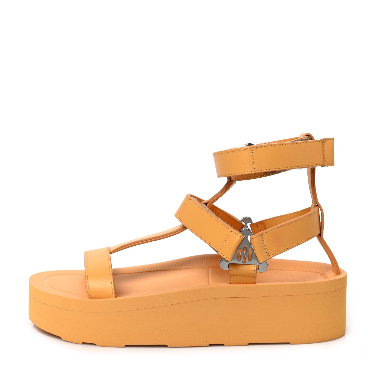 Hermes Calfskin Womens Enid Sandals 36.5 Jaune Itauba 1291929