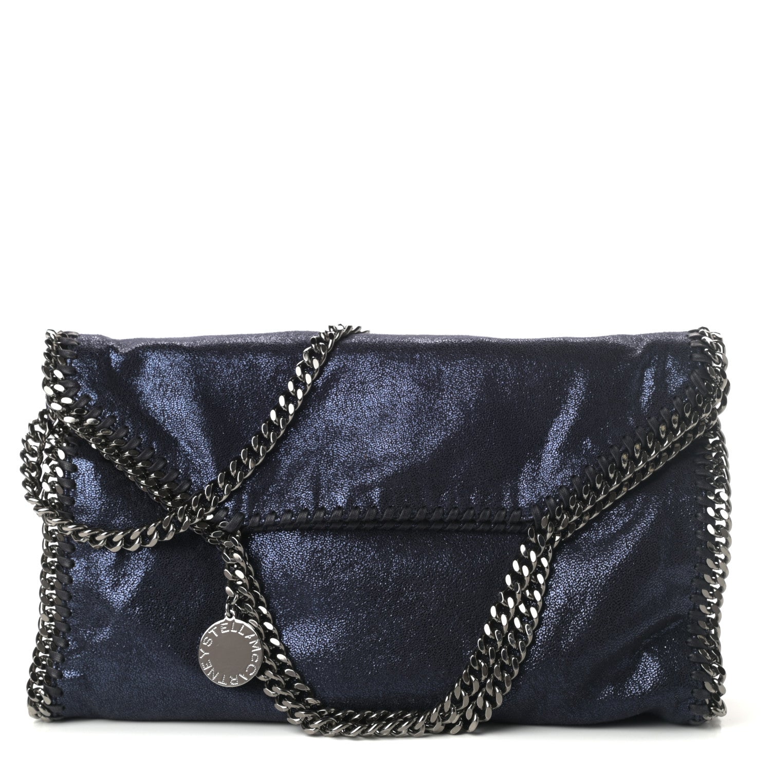 Stella McCartney Shaggy Deer Falabella Fold Over Tote Navy 1 of 9