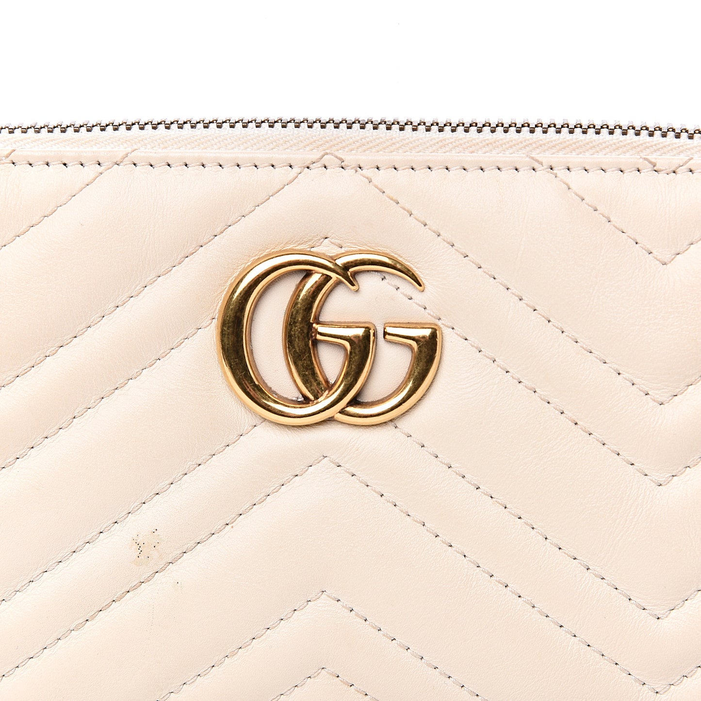 Calfskin Matelasse Mini GG Marmont Chain Bag White