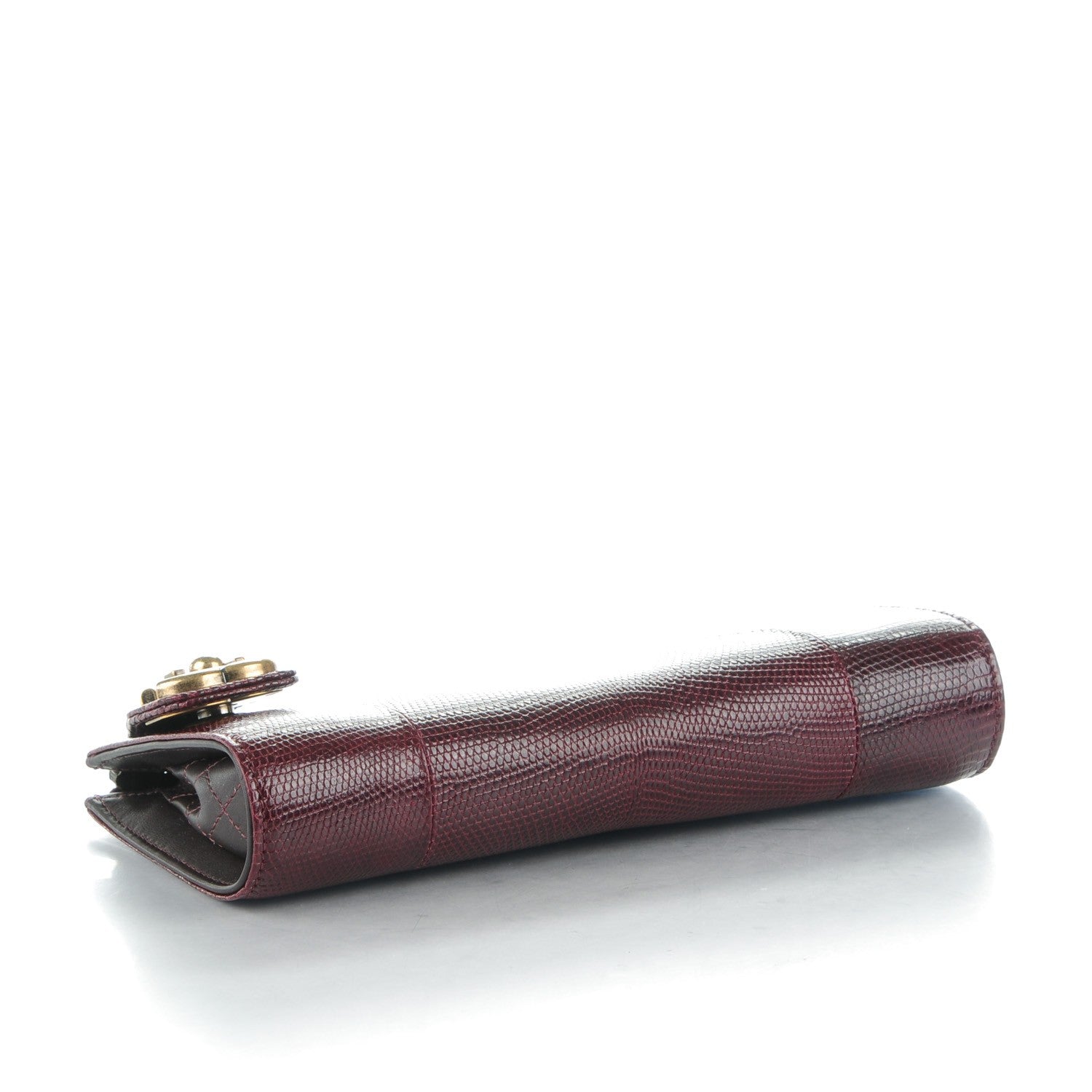 Chanel Lizard Boy Clutch Burgundy 4 of 8