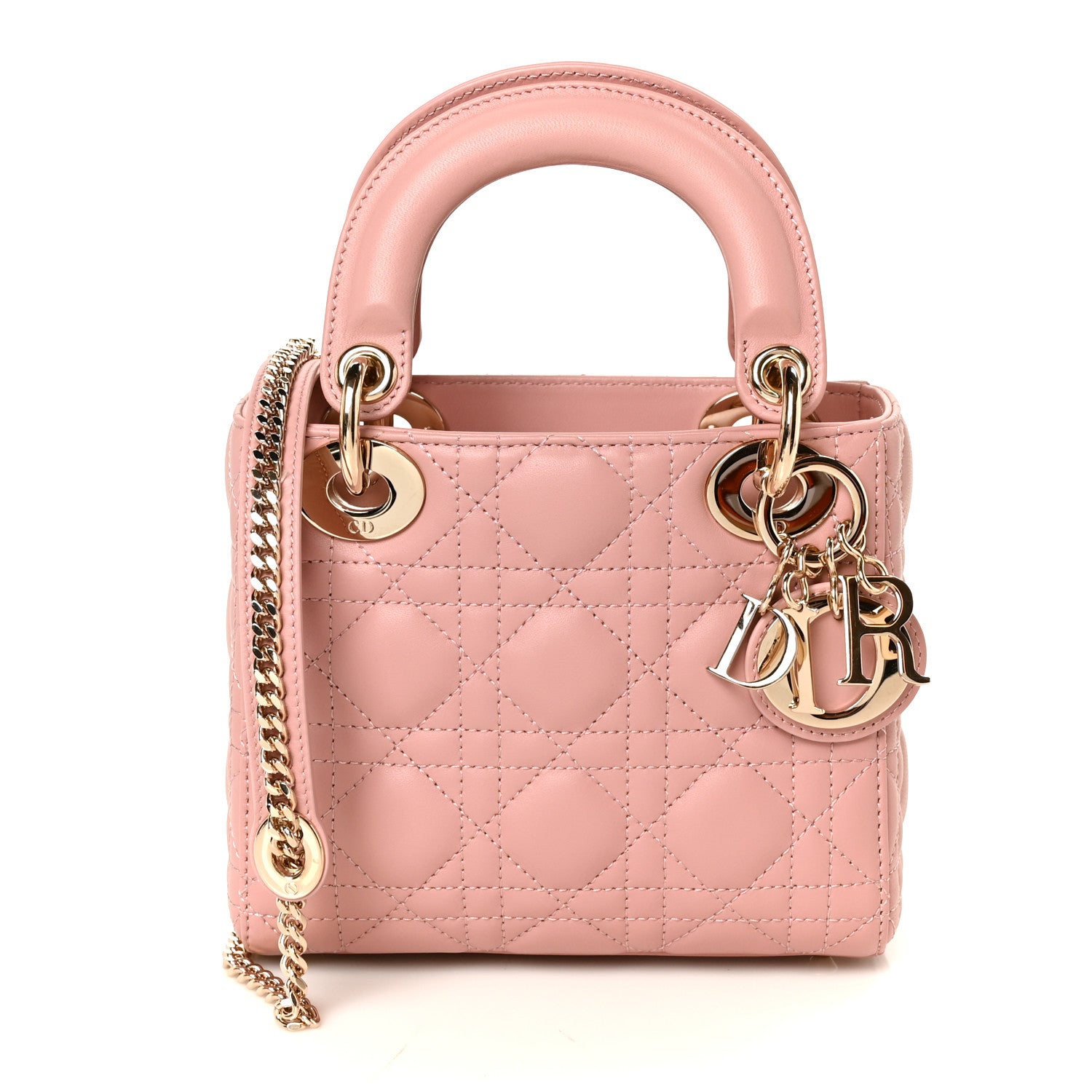 Christian Dior Lambskin Cannage Mini Lady Dior Light Pink 1 of 10