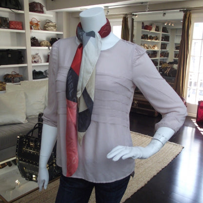 Chanel Silk CC Logo Scarf Red/Black 2 of 4