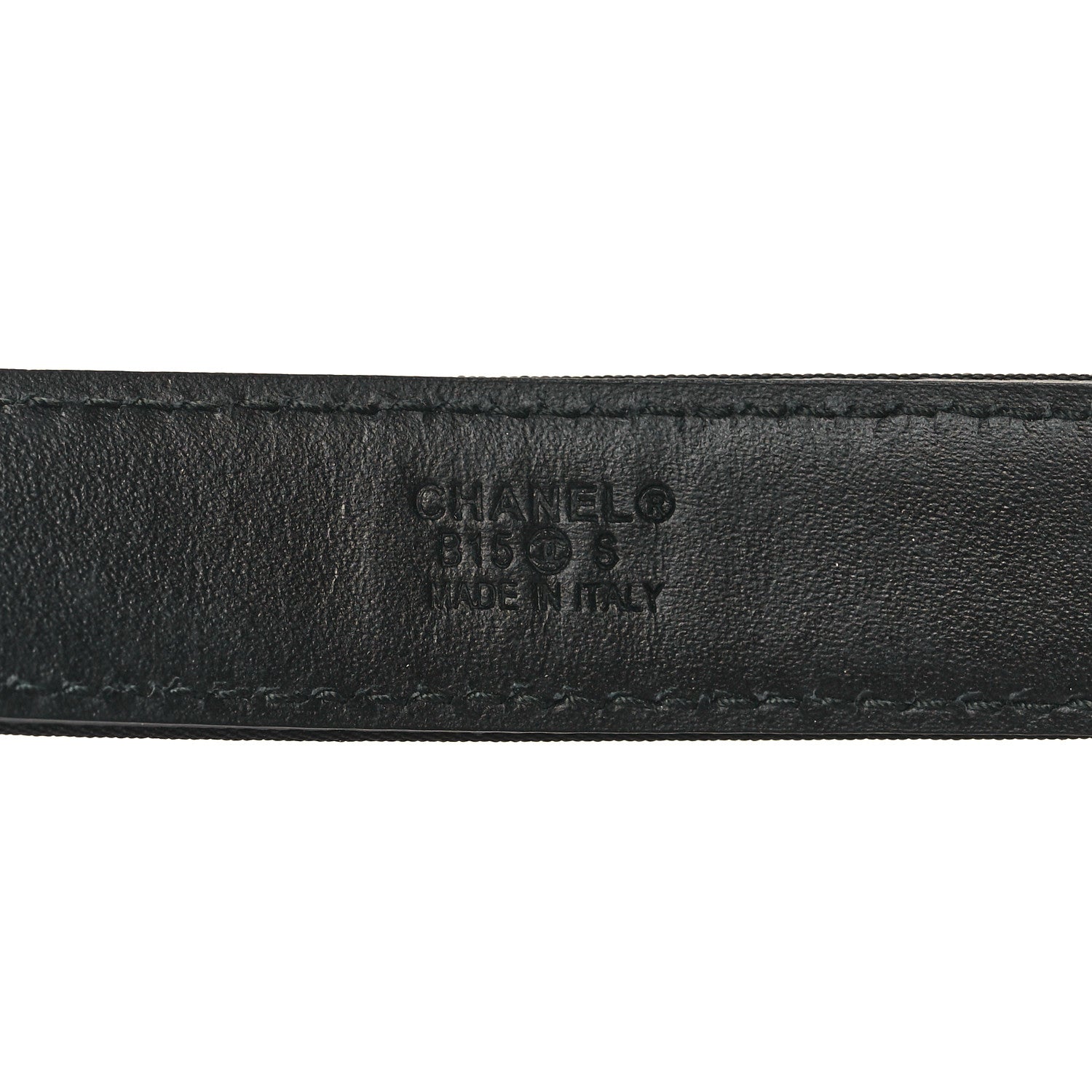 Chanel Lambskin Crystal Baguette Logo Belt 75 30 Black 5 of 7