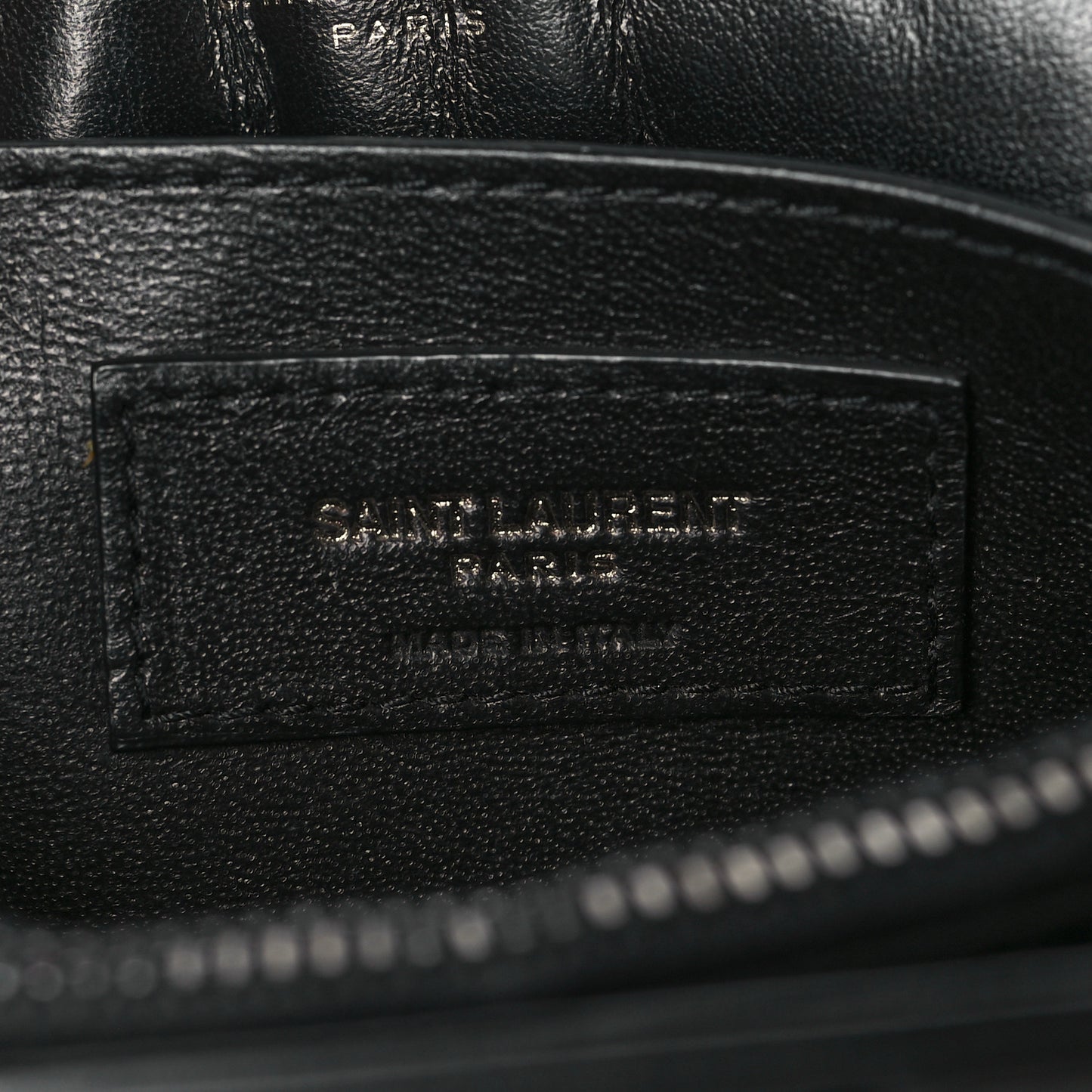 Calfskin Y Quilted Monogram Monochrome Small Loulou Chain Satchel Black