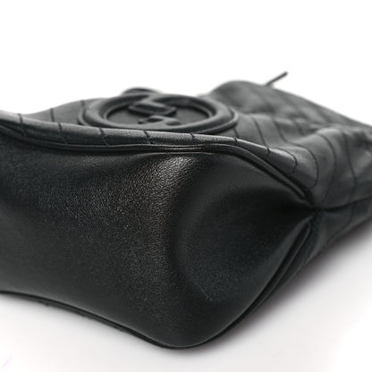 Gucci Sakai Be Green Calfskin Diagonal Stitched Mini Blondie Bucket Bag Black 8 of 8