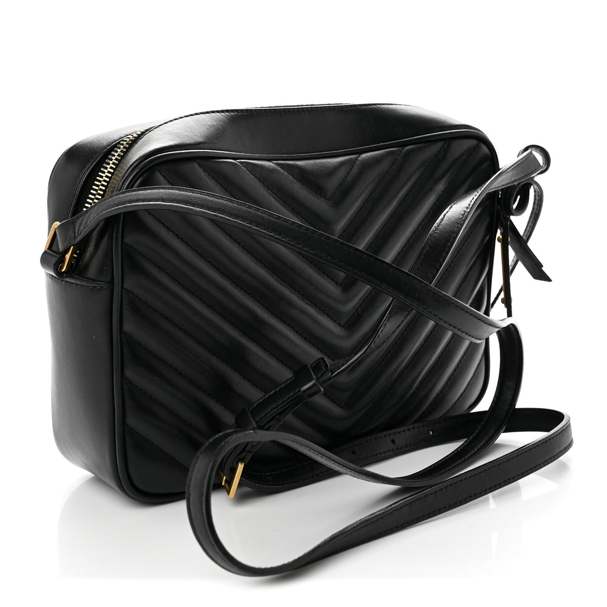 Saint Laurent Calfskin Matelasse Monogram Lou Camera Bag Black 3 of 9