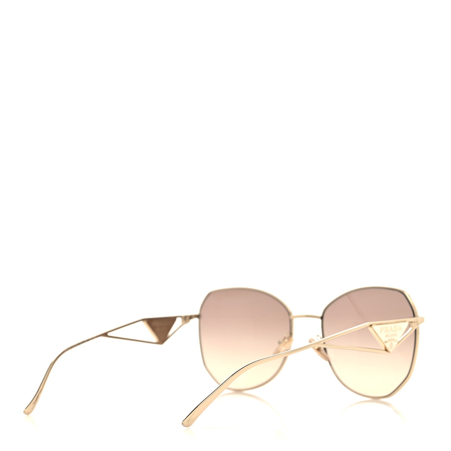 Prada Metal Symbole Triangle Logo Sunglasses SPR57Y Anthracite Gray Cammeo Beige 4 of 8
