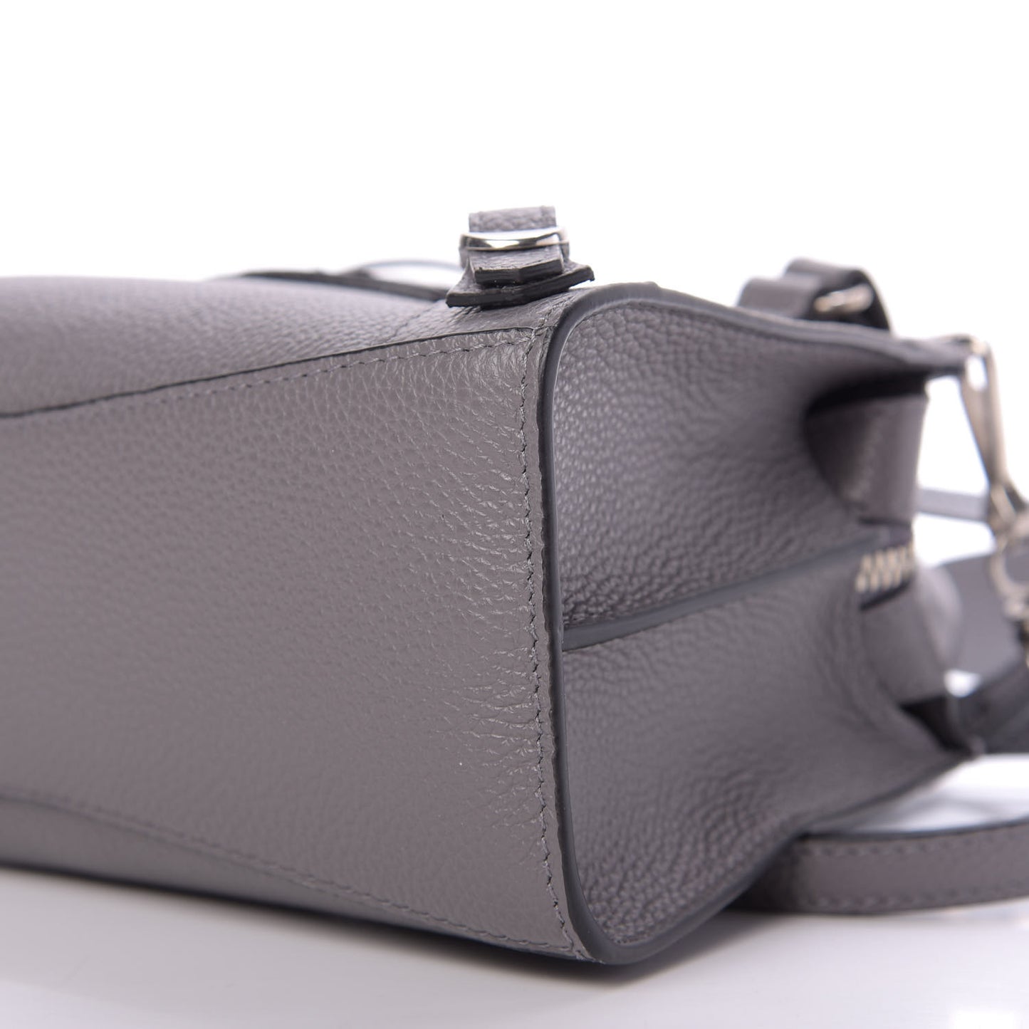 Grained Calfskin Neo Classic Silver Hardware Mini City Dark Grey