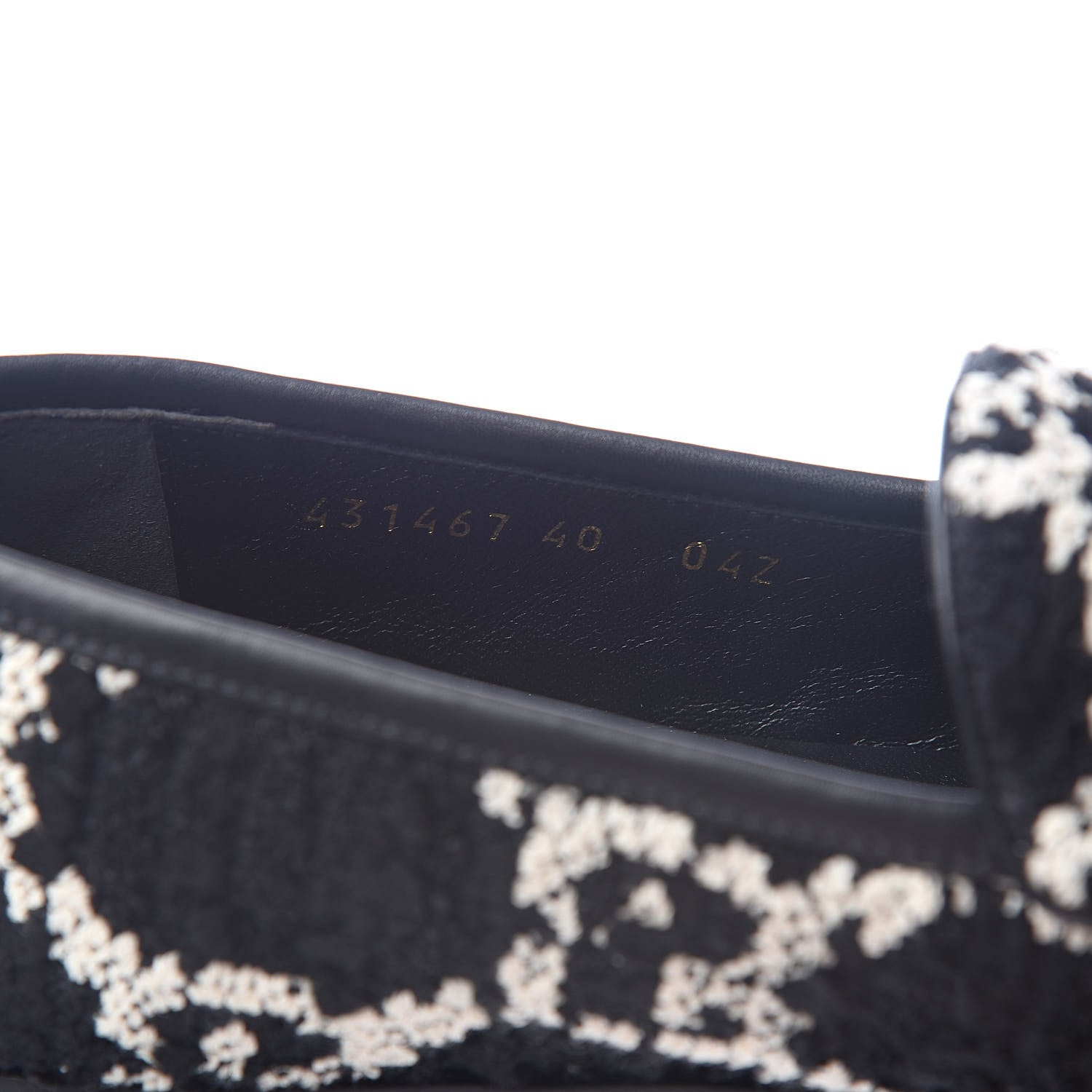 Gucci Tweed GG Monogram Horsebit Womens Jordaan Loafers 40 Black Natural 9 of 10