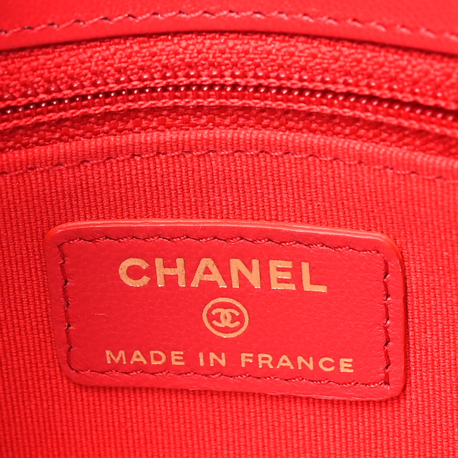 Chanel Lambskin Chevron Stitched Flap White Red 6 of 11