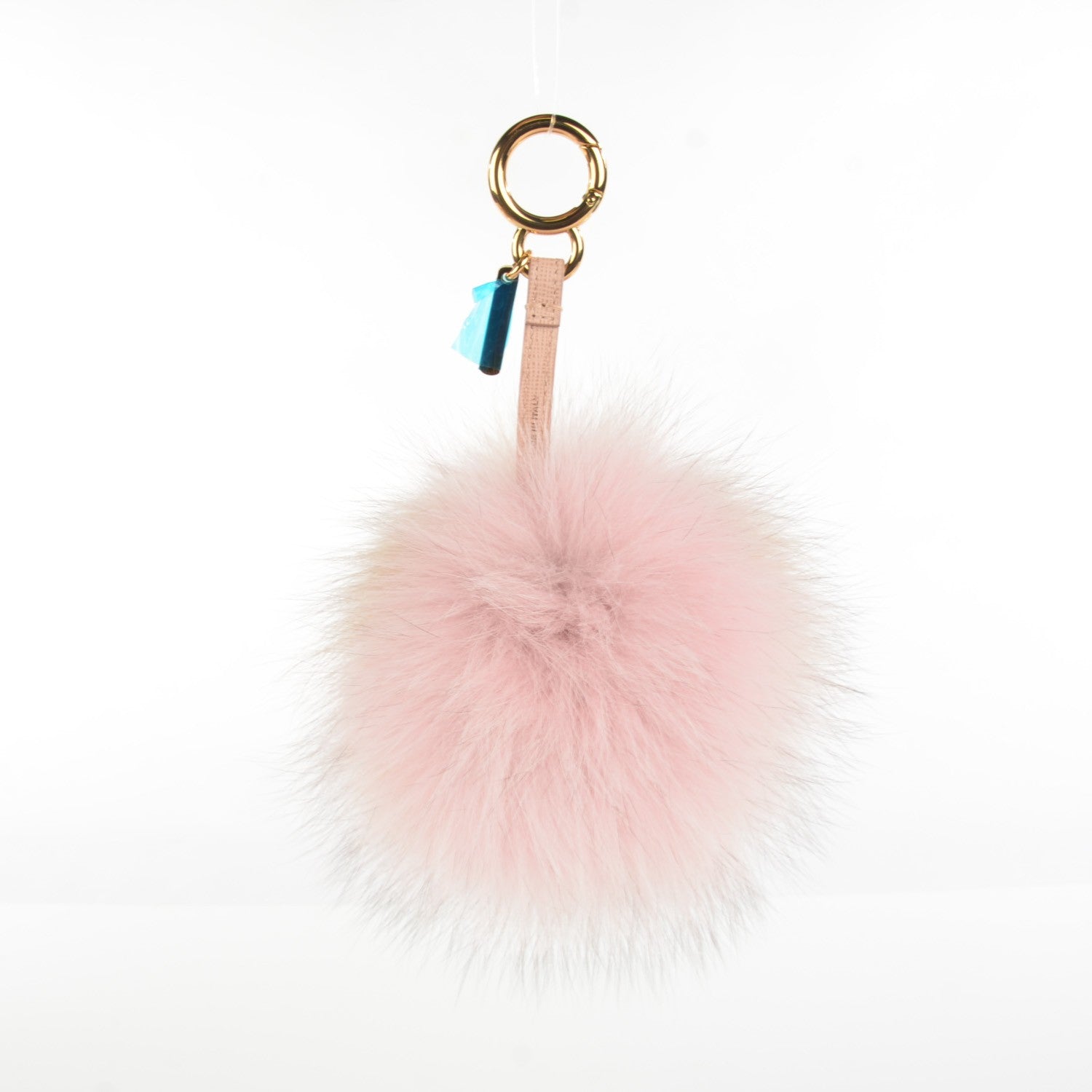 Fendi Fox Fur Pom Pom Bag Charm Beige Light Pink Camel 3 of 7