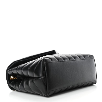 Saint Laurent Calfskin Y Quilted Monogram Small Loulou Chain Satchel Black 3 of 4