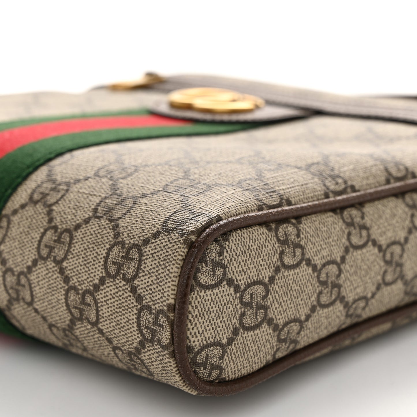 GG Supreme Monogram Web Small Ophidia Messenger Bag Brown