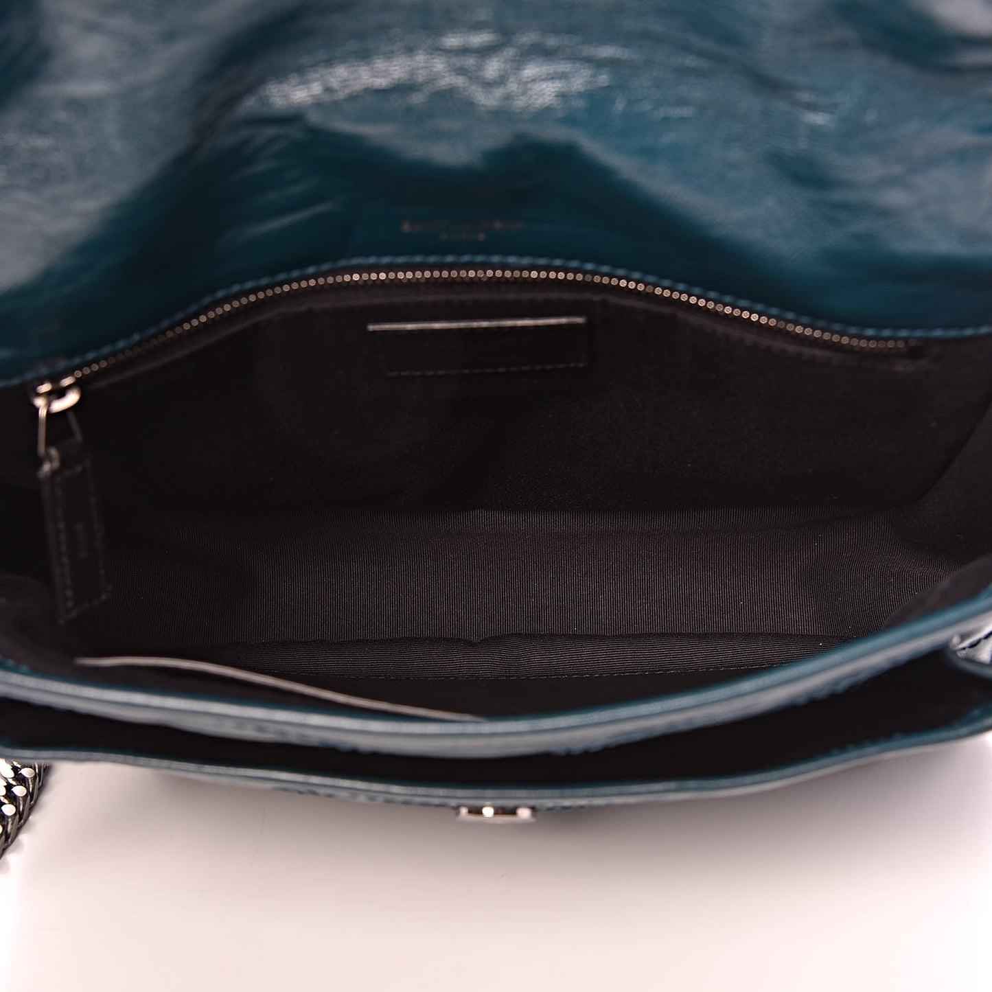 Crinkled Calfskin Matelasse Monogram Medium Niki Chain Satchel Peacock Green