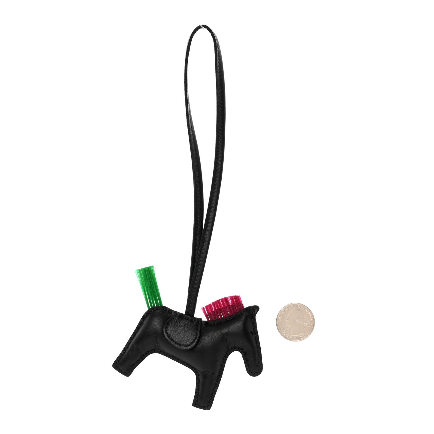 Milo Lambskin Horse Hair Grigri Rodeo Punk Horse Bag Charm PM Black Menthe Magnolia
