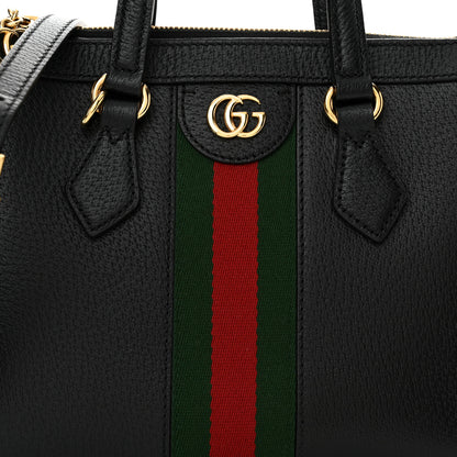 Gucci Textured Calfskin Web Small Ophidia Tote Bag Black 7 of 9