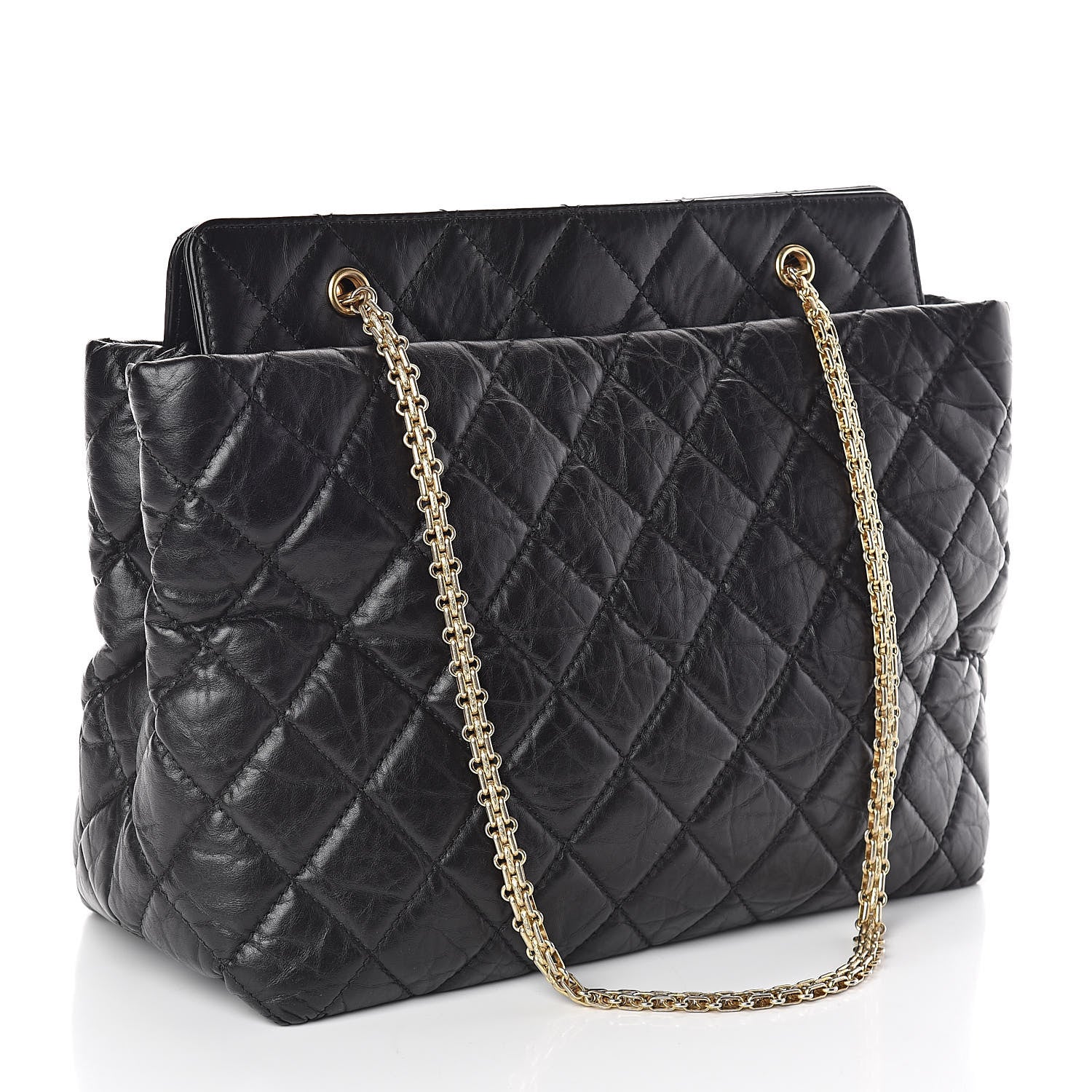 Chanel Aged Calfskin Reissue 2.55 Tote Black 3 of 10