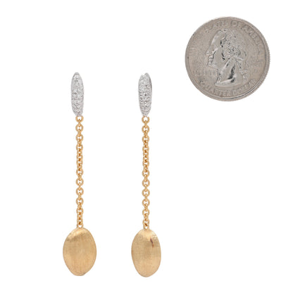Marco Bicego 18K Yellow White Gold Diamond Confetti Drop Earrings 2 of 5