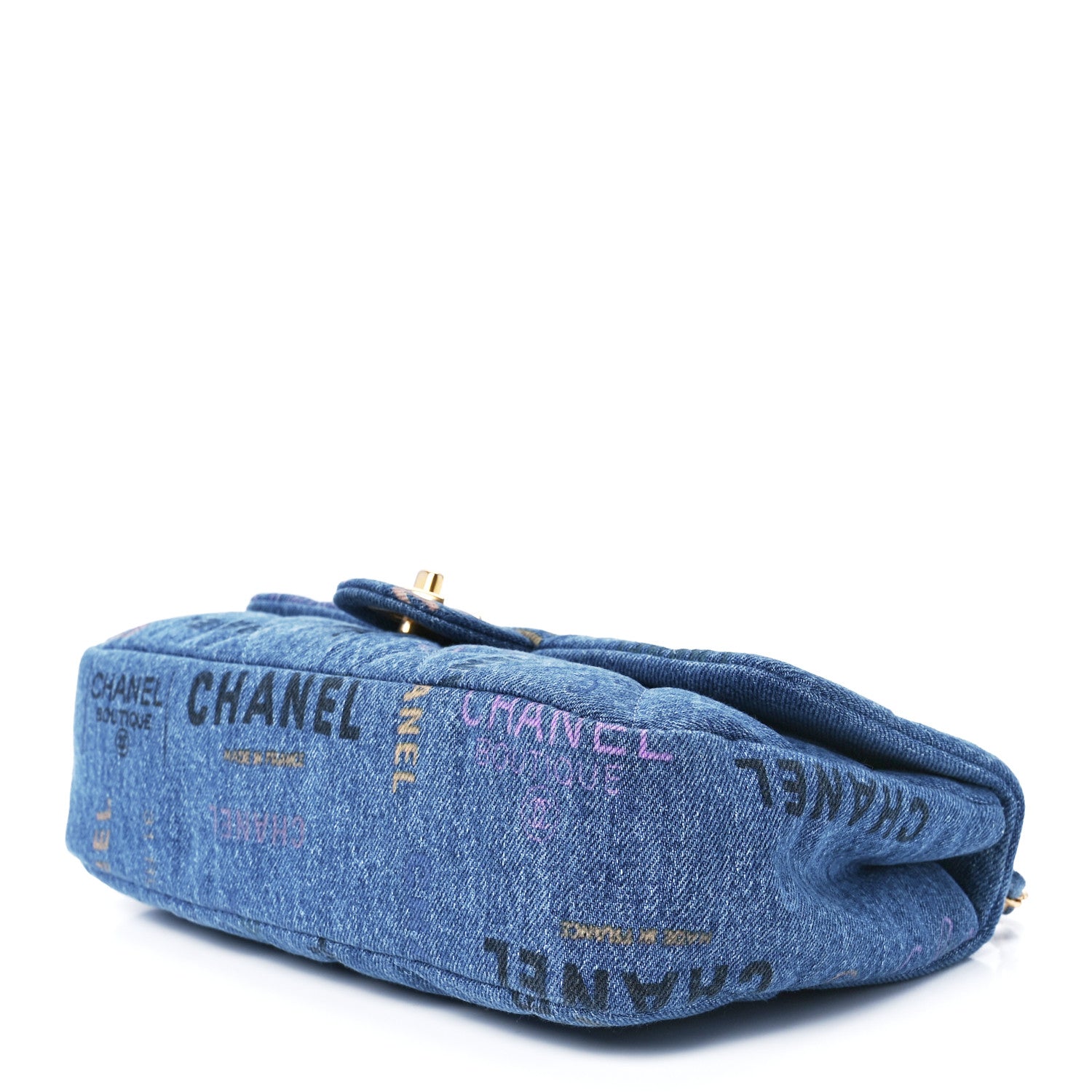 Chanel Denim Quilted Denim Large Mood Flap Blue Multicolor 10 of 12