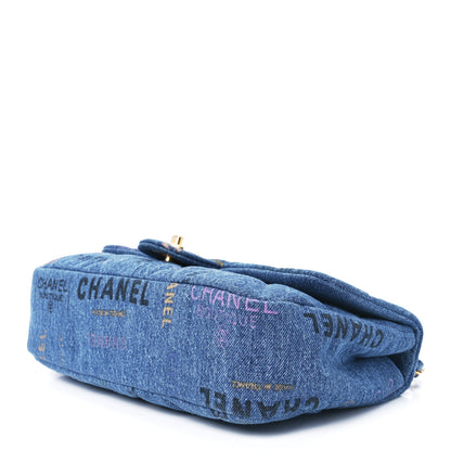 Chanel Denim Quilted Denim Large Mood Flap Blue Multicolor 10 of 12