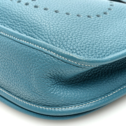 Hermes Taurillon Clemence Evelyne III PM Blue Jean 10 of 11