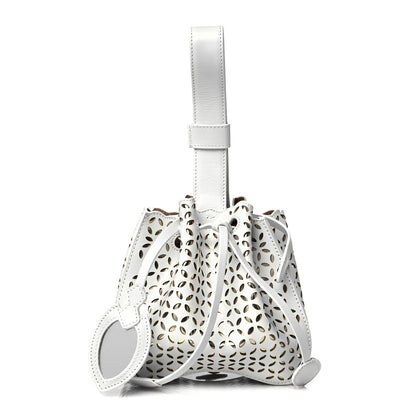 Alaia Calfskin Laser Cut Rose-Marie 19 Bag White 1 of 8