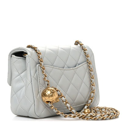 Chanel Lambskin Quilted Mini Pearl Crush Flap Light Grey 3 of 11