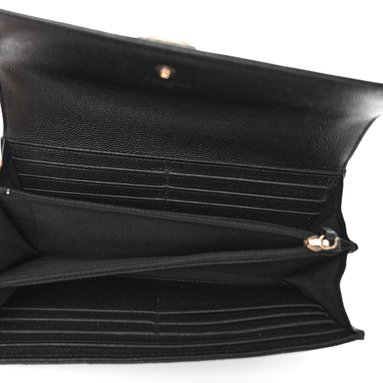 Chanel Caviar Quilted Large Boy Gusset Flap Wallet Black 5 of 10