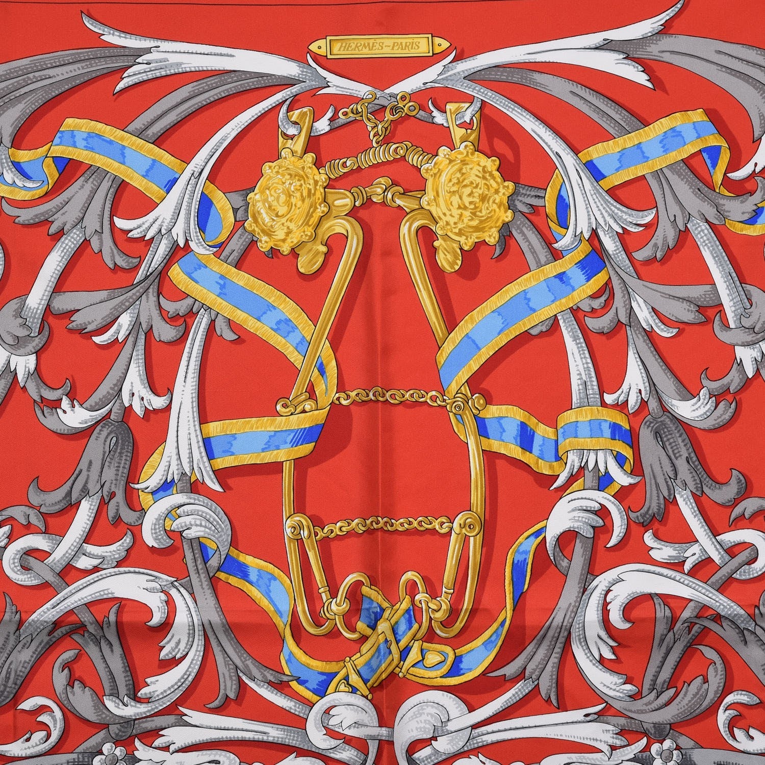 Hermes Silk Le Mors A La Conétable Scarf 90 3 of 6