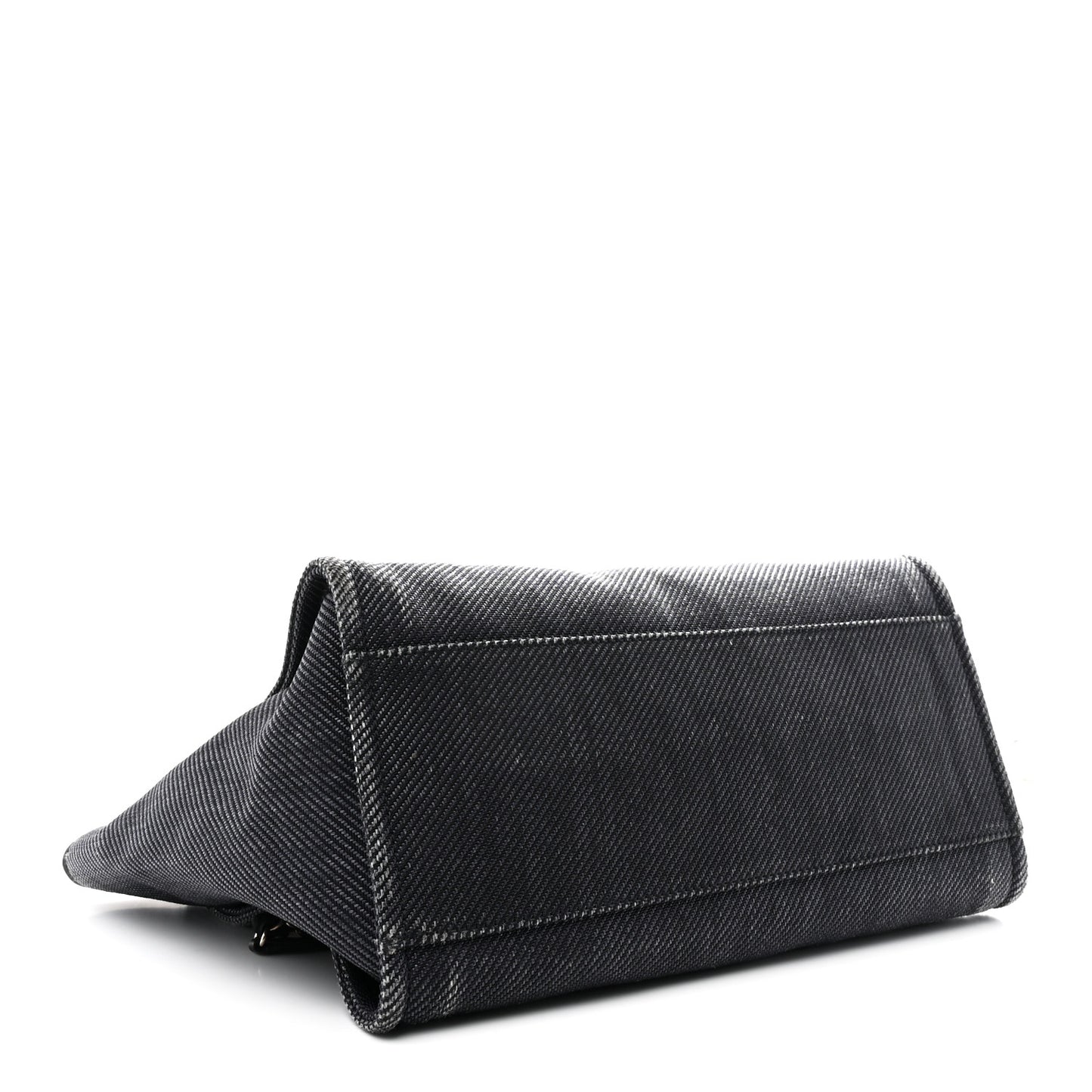 Woven Straw Raffia Medium Deauville Tote Black