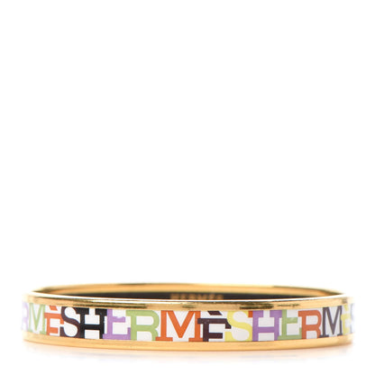 Hermes Enamel Printed Narrow Capitales Bracelet 70 1 of 5