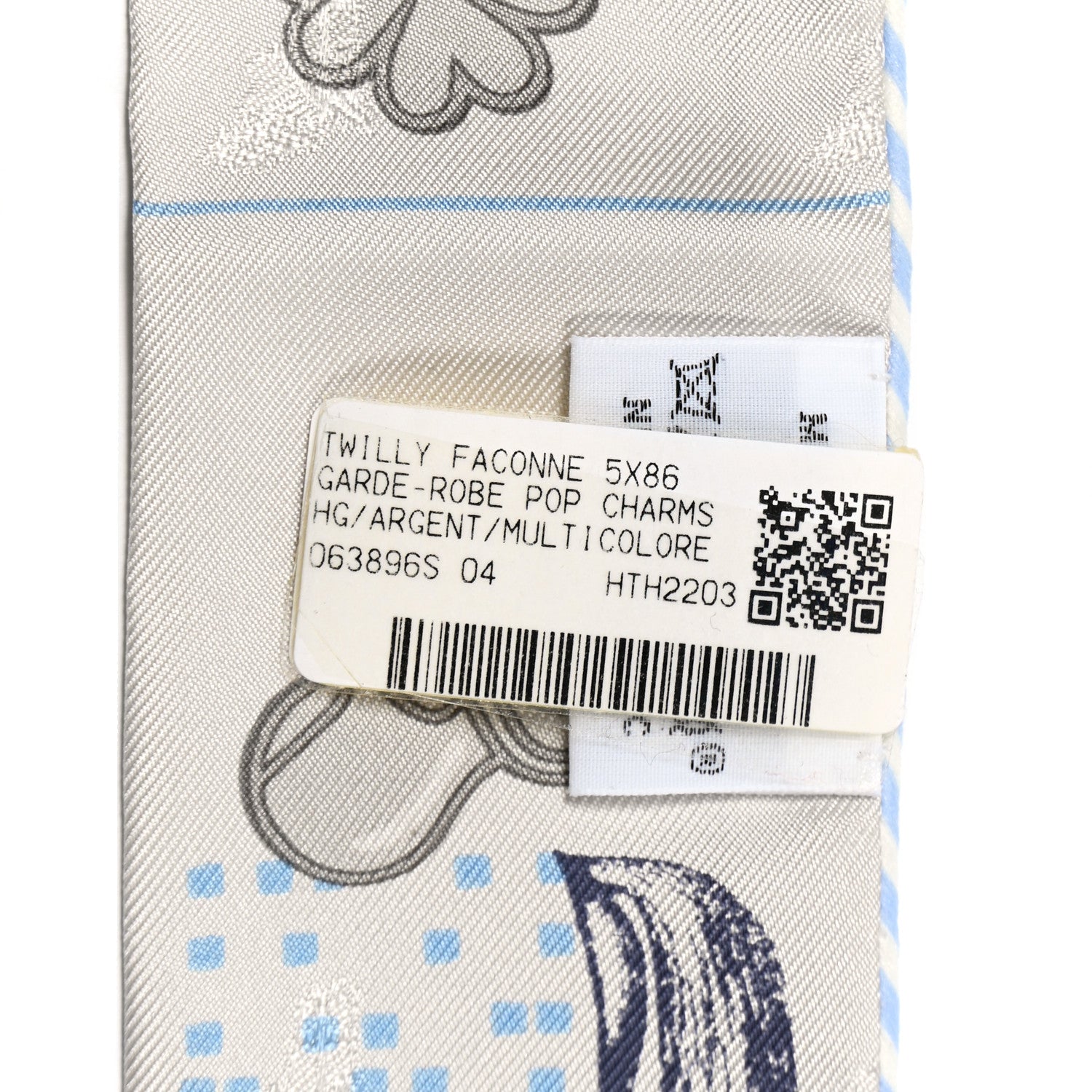 Hermes Silk Garde Robe Pop Twilly Argent Multicolor 4 of 7