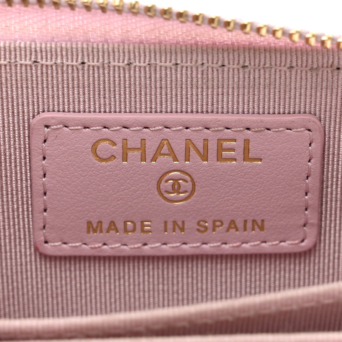 Caviar Quilted Zip Coin Purse Light Pink