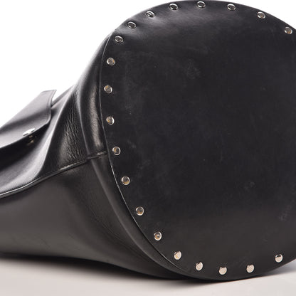 Celine Natural Calfskin Biker Bucket Shoulder Bag Black Sunflower 14 of 16