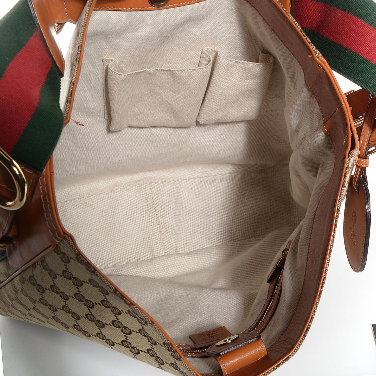 Monogram Medium Heritage Shoulder Bag Tan