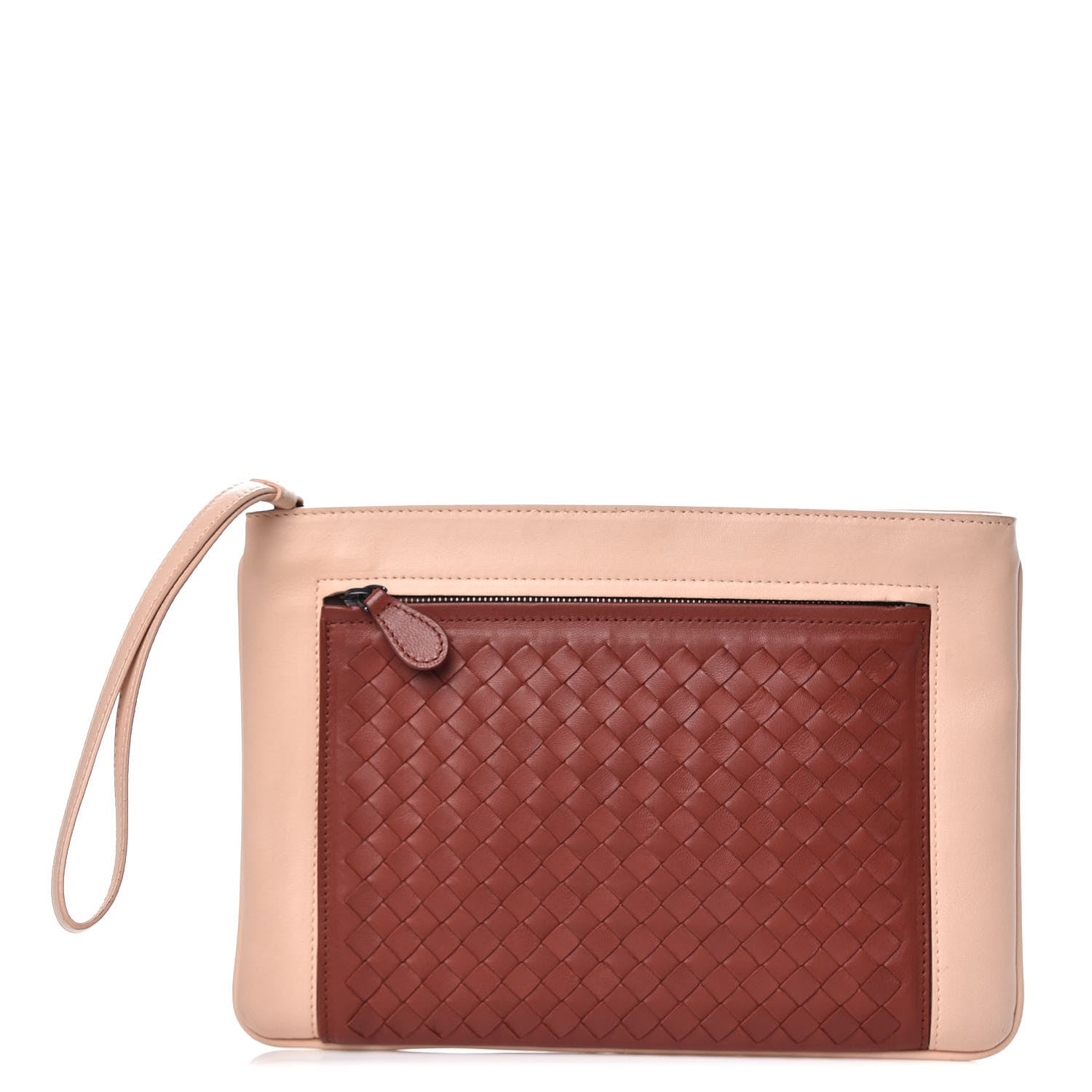 Bottega Veneta Nappa Intrecciato Zip Pouch Pink Brique 1 of 13