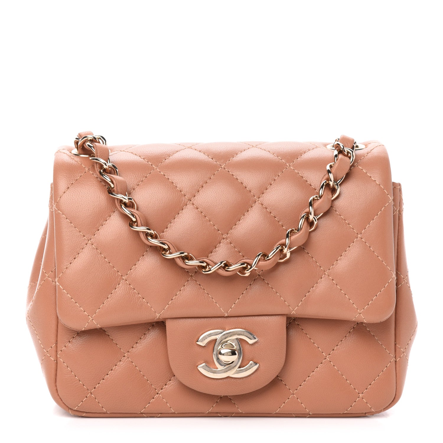 Chanel Lambskin Quilted Mini Square Flap Brown 1 of 11