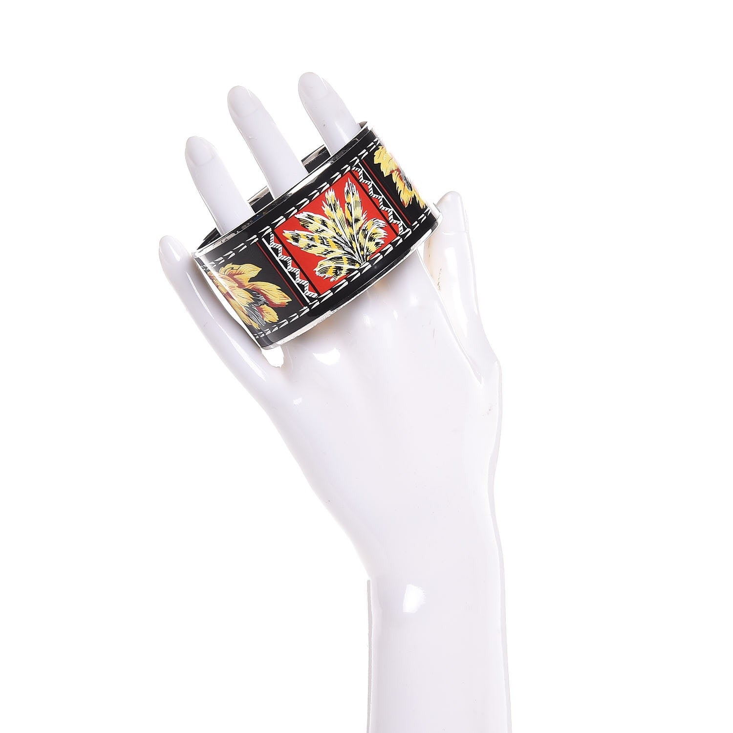 Hermes Enamel Printed Brazil Extra Wide Bracelet 65 2 of 5