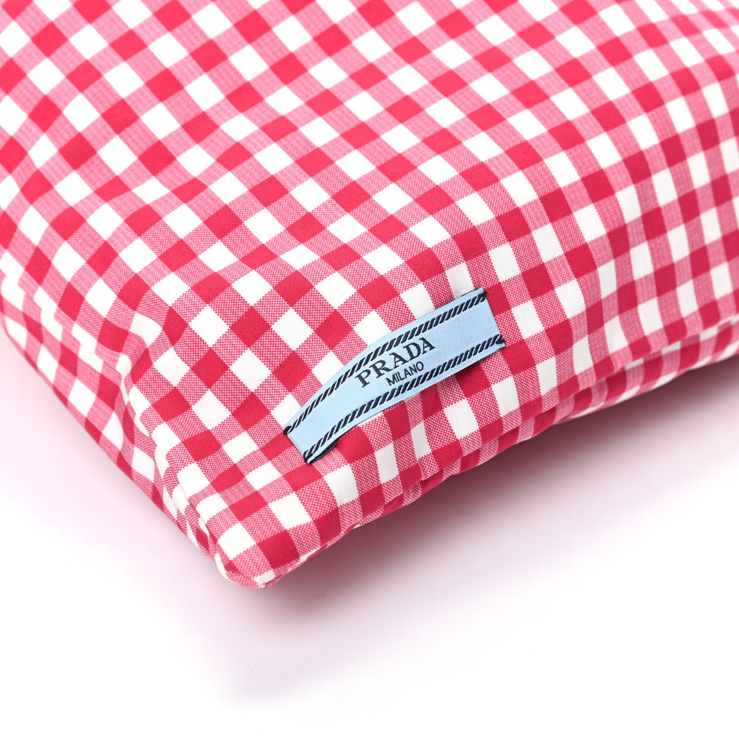 Tessuto Nylon Vichy Gingham Pouch Rosso