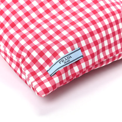 Prada Tessuto Nylon Vichy Gingham Pouch Rosso 7 of 9