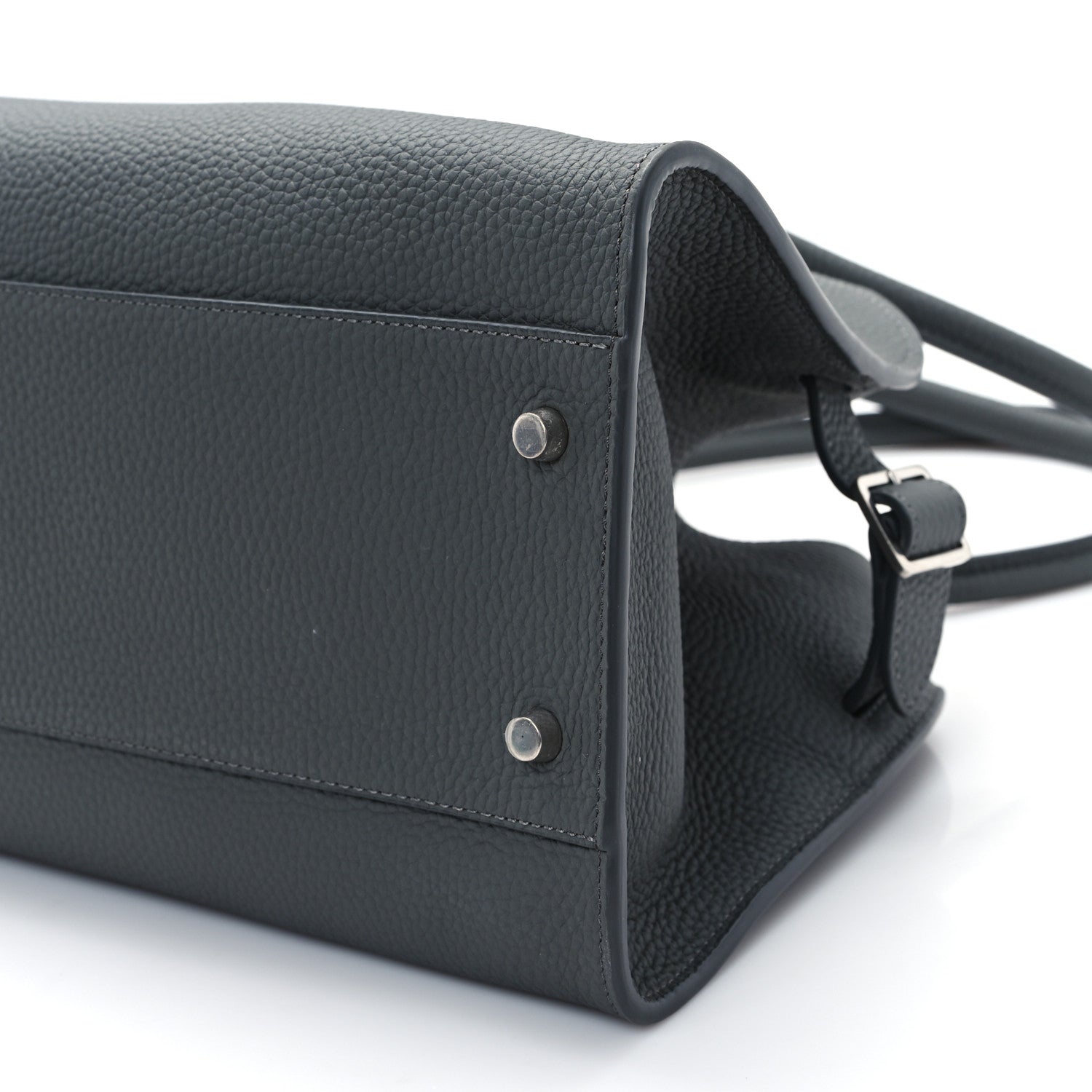 The Row Grained Calfskin Margaux Shoulder 12 Timouse Grey 9 of 10