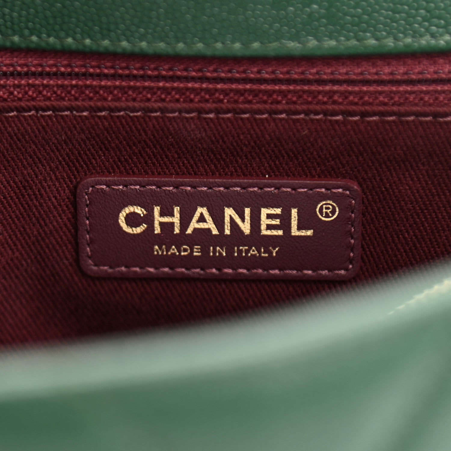 Chanel Caviar Chevron Quilted Small Coco Handle Flap Green 6 of 8