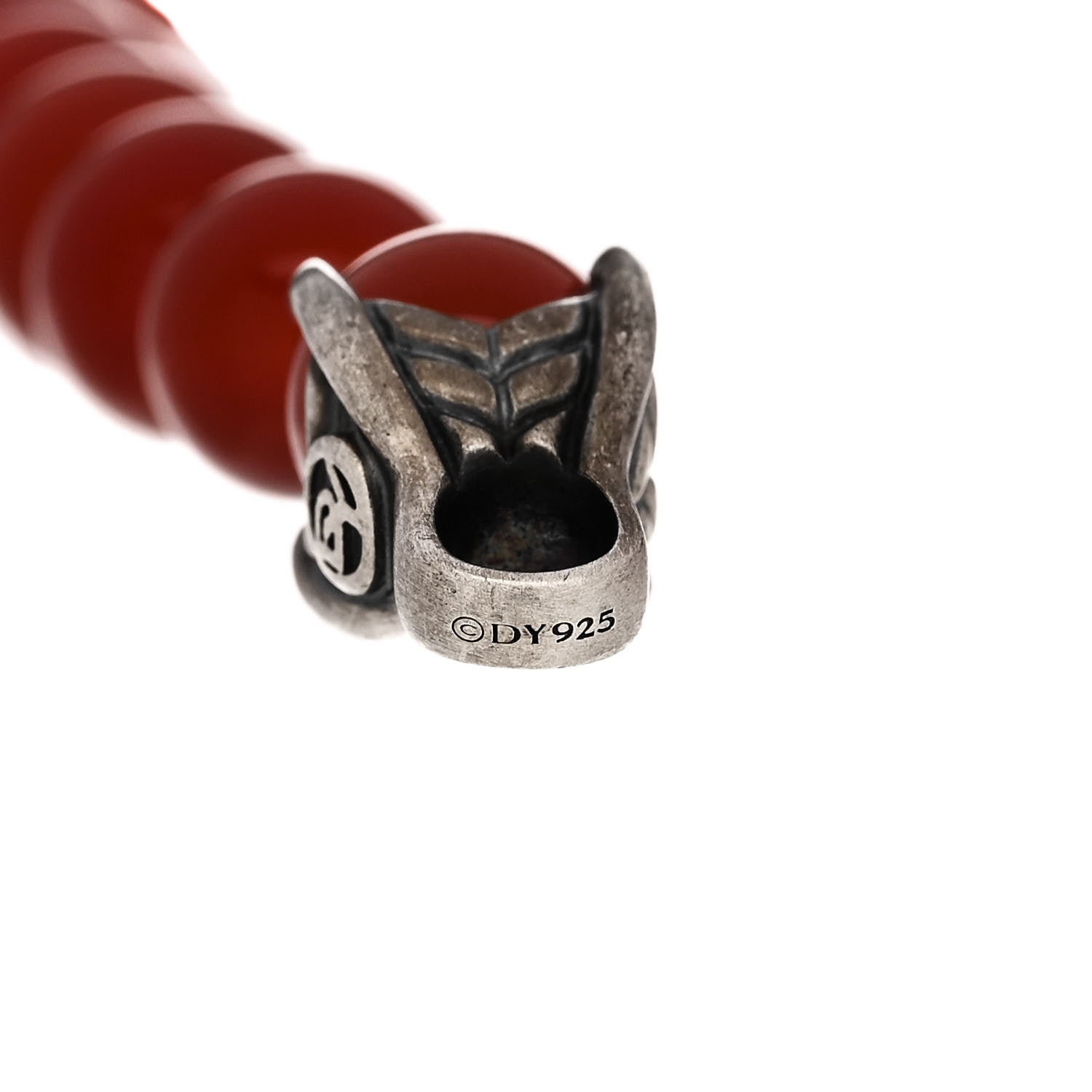 David Yurman Sterling Silver Carnelian 8mm Spiritual Beads Bracelet 5 of 5