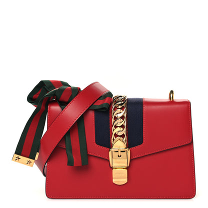 Gucci Calfskin Small Sylvie Shoulder Bag Hibiscus Red 1 of 11
