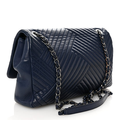 Chanel Lambskin Quilted Large CC Crossing Flap Navy 3 of 11
